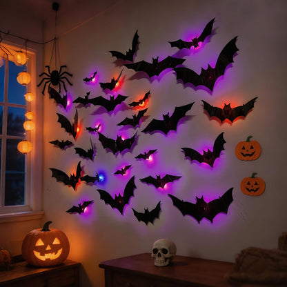 LED Halloween Bats Wall Decor