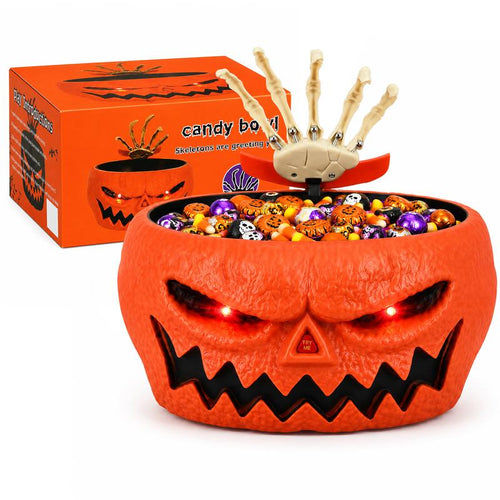 Halloween Animated Pumpkin Candy Bowl