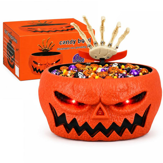 Halloween Animated Pumpkin Candy Bowl