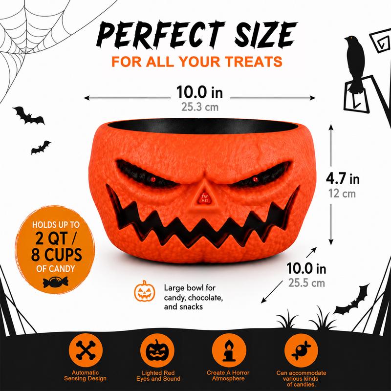 Halloween Animated Pumpkin Candy Bowl