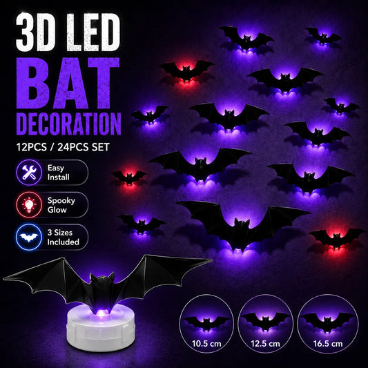 LED Halloween Bats Wall Decor